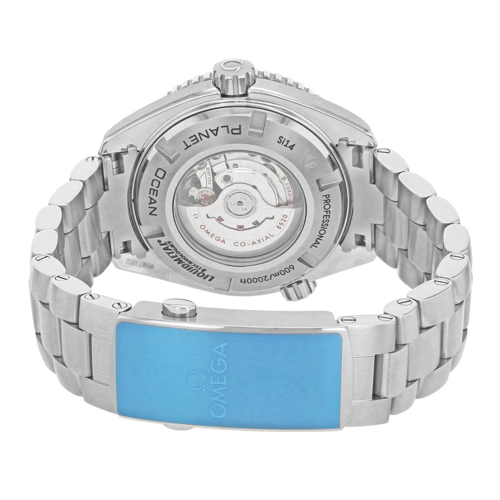 Back View Of {Caseback} Back Case And Closed Titanium Band Of OMEGA 232.90.38.20.03.001 Watch Unworn Condition