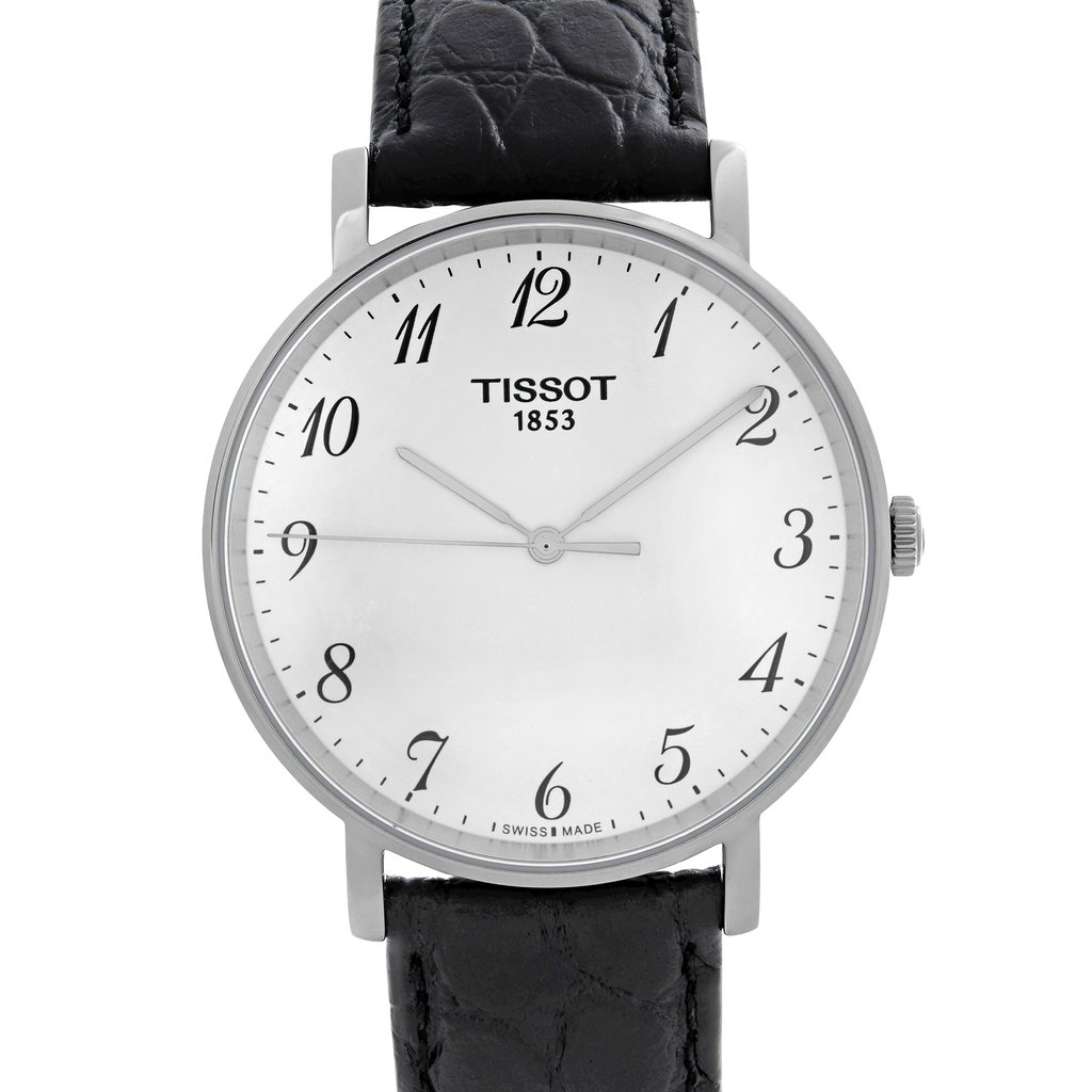 Up Close Front Facing Picture Of Tissot T109.410.16.032.00 Stainless Steel Watch New Without Tags Condition