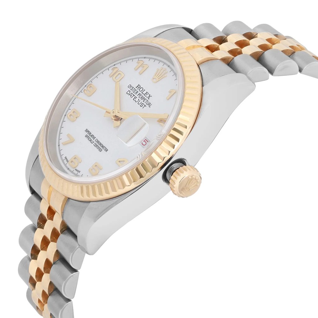 View Of Crown Facing Side Of Rolex 116233 Stainless Steel Watch Pre Owned Condition