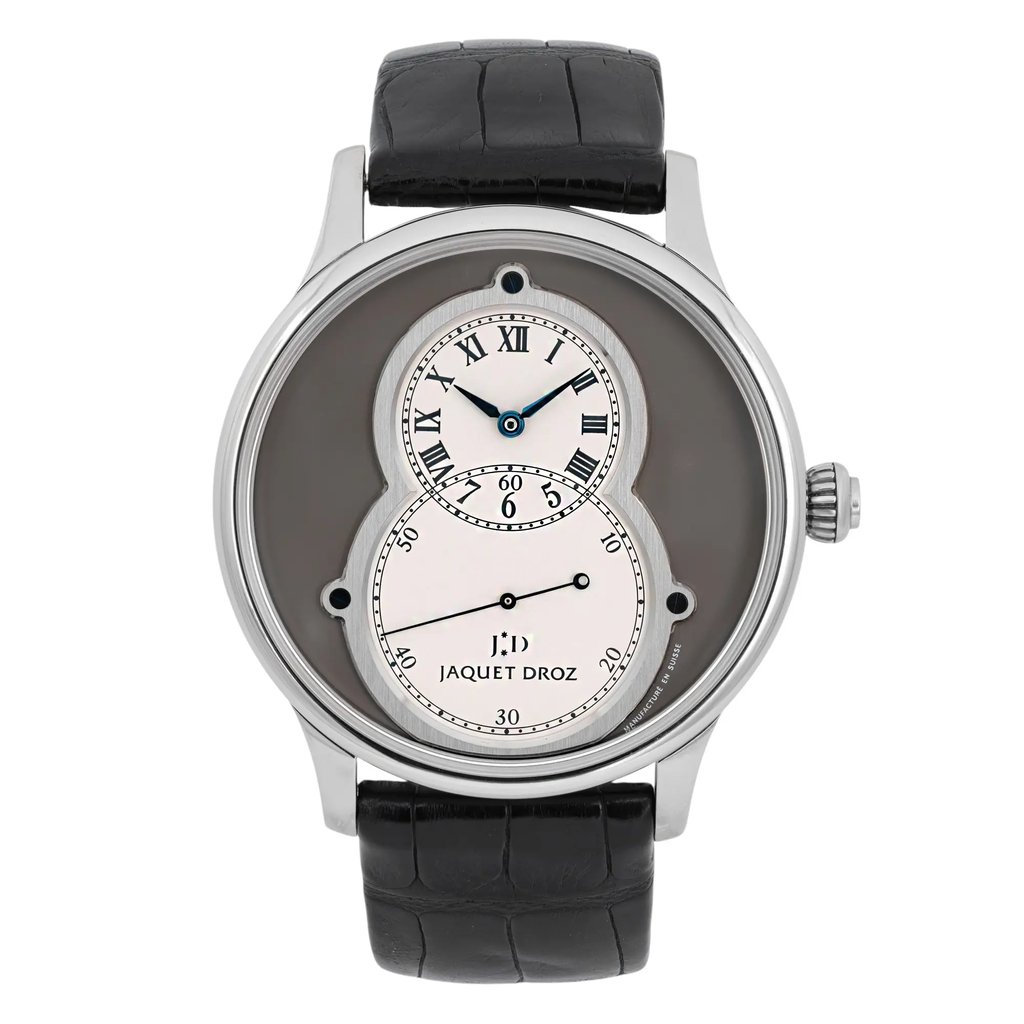 Front Full View Of Jaquet Droz J003034203 White Gold Watch Pre Owned Condition Good