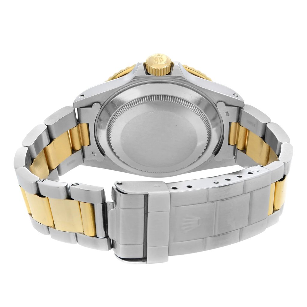 Back View Of Solid Back Case And Closed Stainless Steel Band Of Rolex 16803 Watch Pre Owned Condition