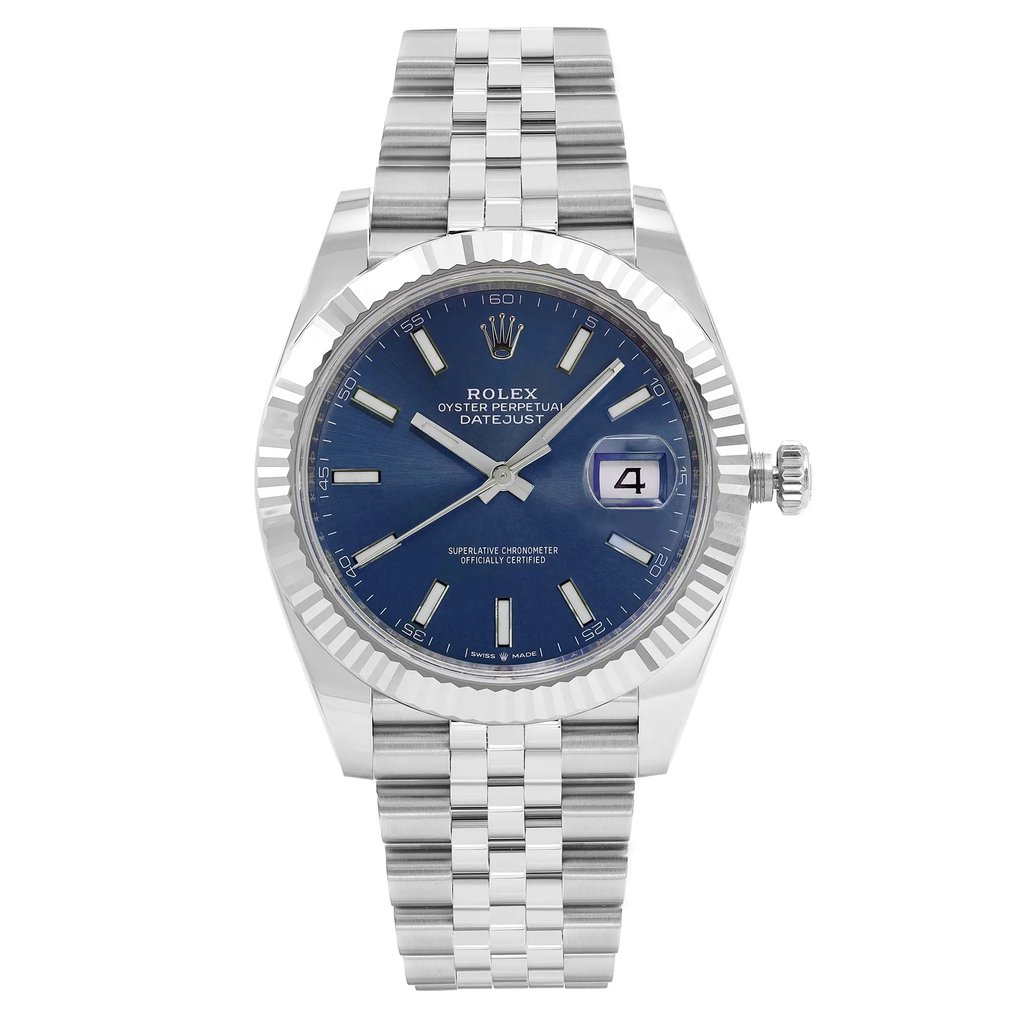 Front Full View Of Rolex 126334 Stainless Steel Watch Pre Owned Condition Good