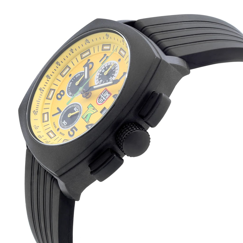View Of Crown Facing Side Of Luminox XL.1105 Stainless Steel Watch Display Model Condition