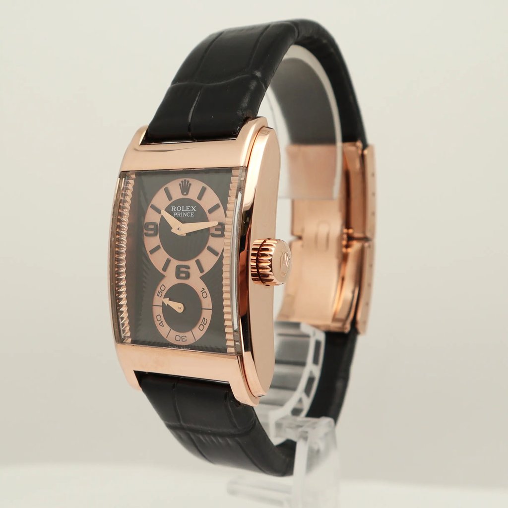 View Of Crown Facing Side Of Rolex 5442/5 Rose Gold Watch Pre Owned Condition
