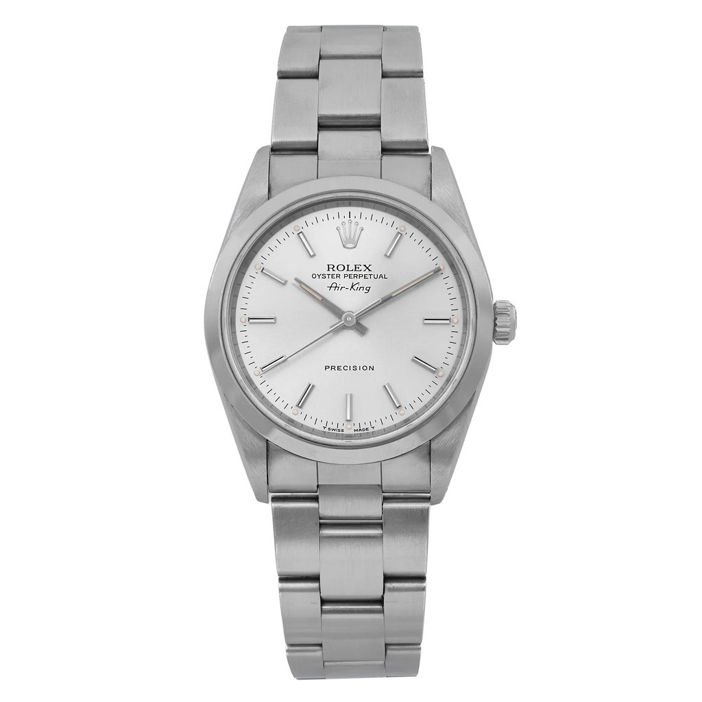 Front Full View Of Rolex 14000 Stainless Steel Watch Pre Owned Condition Good