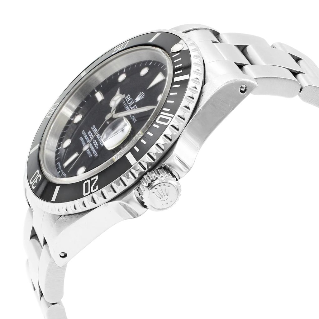 View Of Crown Facing Side Of Rolex 16610 Stainless Steel Watch Pre Owned Condition