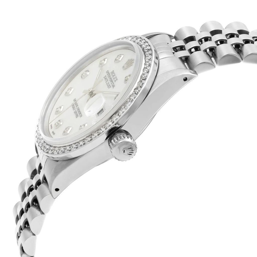 View Of Crown Facing Side Of Rolex 16014 Stainless Steel Watch Pre Owned Condition