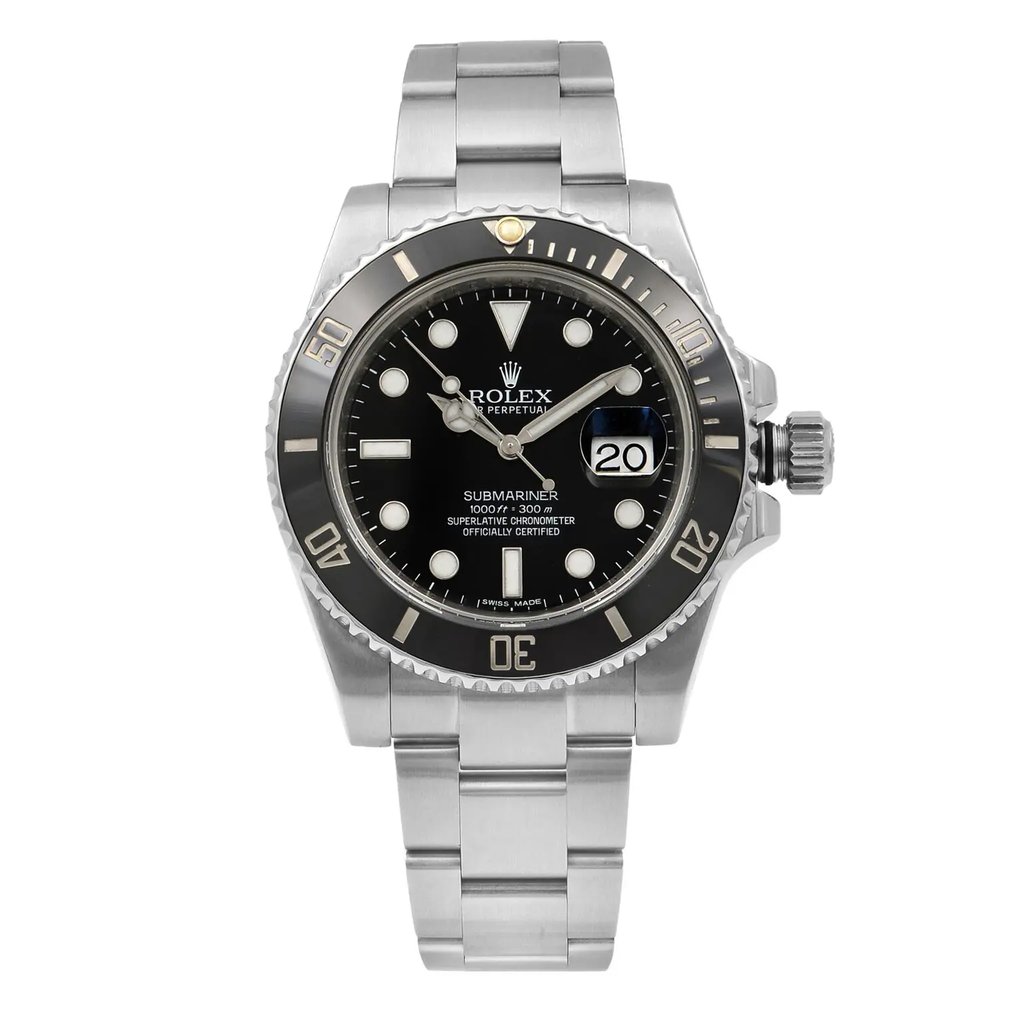 Front Full View Of Rolex 116610 Stainless Steel Watch Pre Owned Condition {Product Condition}