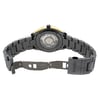 An image of a pre-owned wristwatch showing the back view with an open clasp. The watch is positioned centrally with the bracelet spread out, revealing the inner mechanism through a transparent case back. The angle is straight-on, capturing the entire back side of the watch from a moderate distance. The clasp displays the brand name "Rado" and is made of titanium.