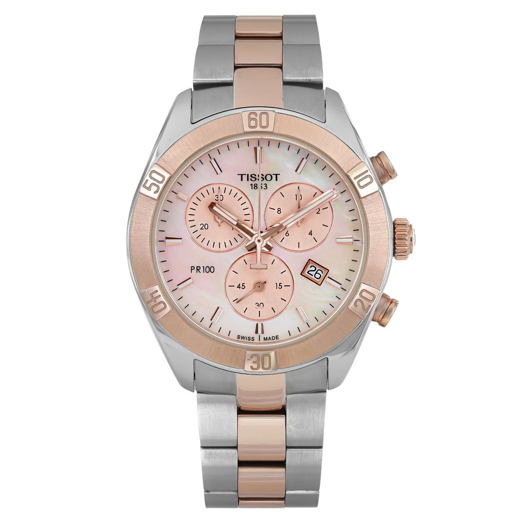 Front Full View Of Tissot T101.917.22.151.00 Stainless Steel Watch Pre Owned Condition Good