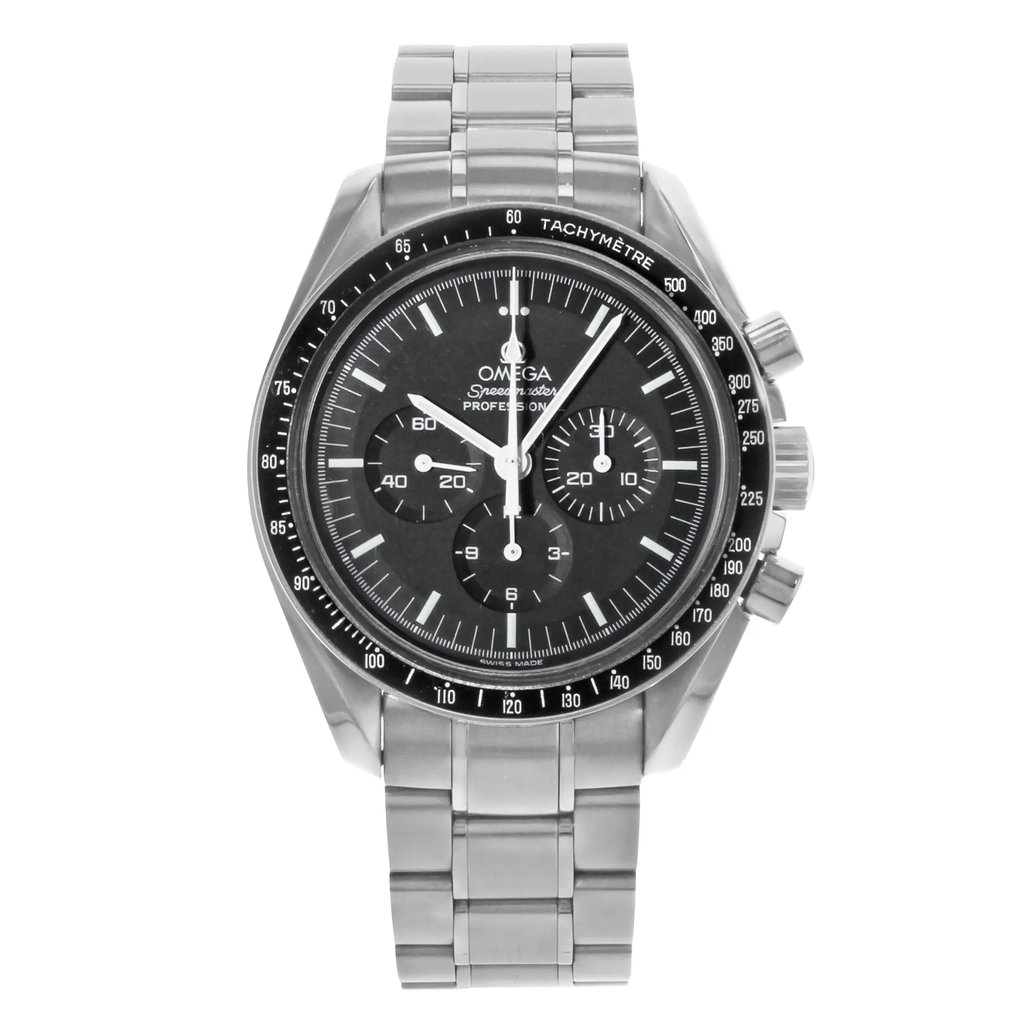 Front Full View Of OMEGA 3570.50.00 Stainless Steel Watch Pre Owned Condition {Product Condition}
