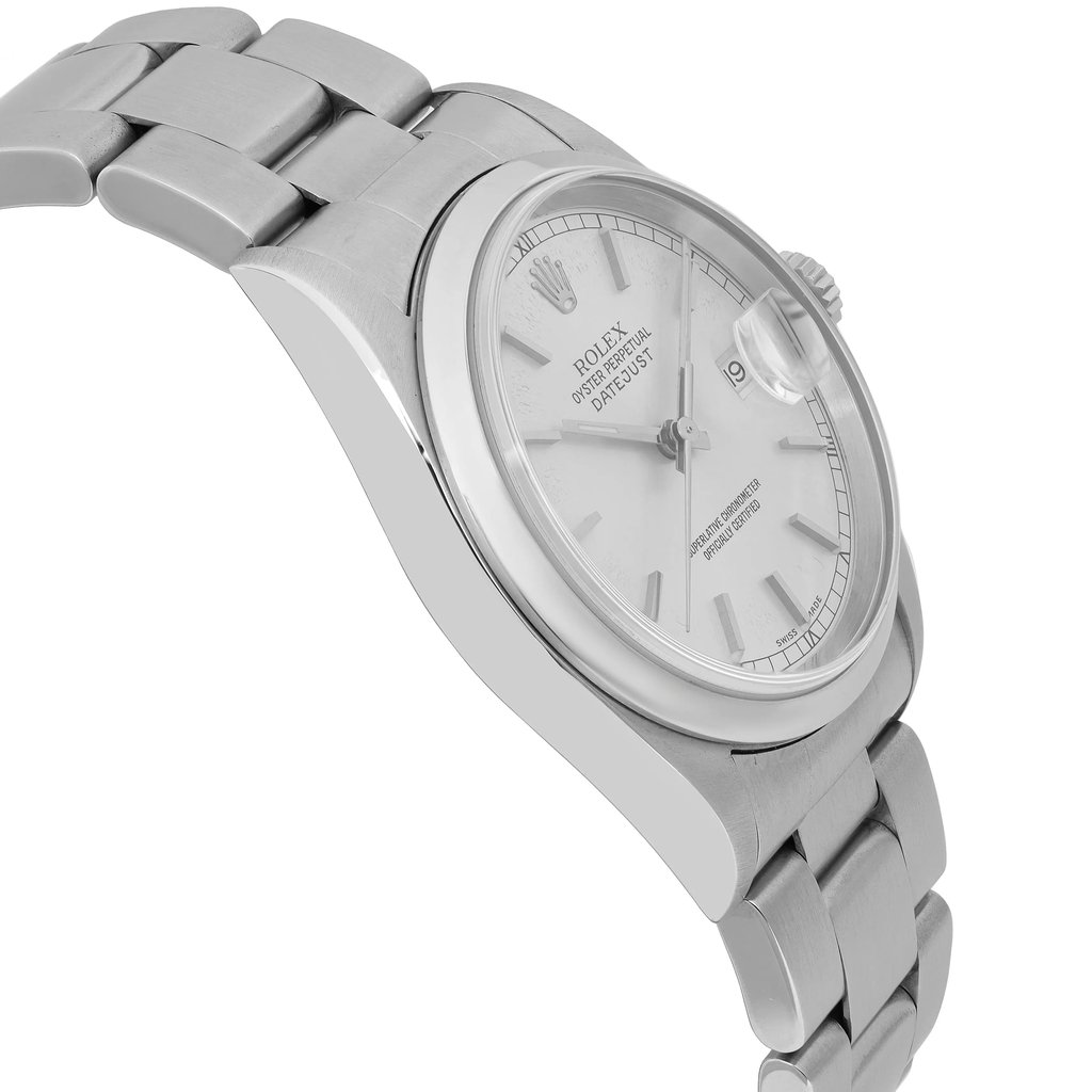 View Of Opposite Crown Facing Side Of Rolex 16200 Stainless Steel Watch Pre Owned Condition