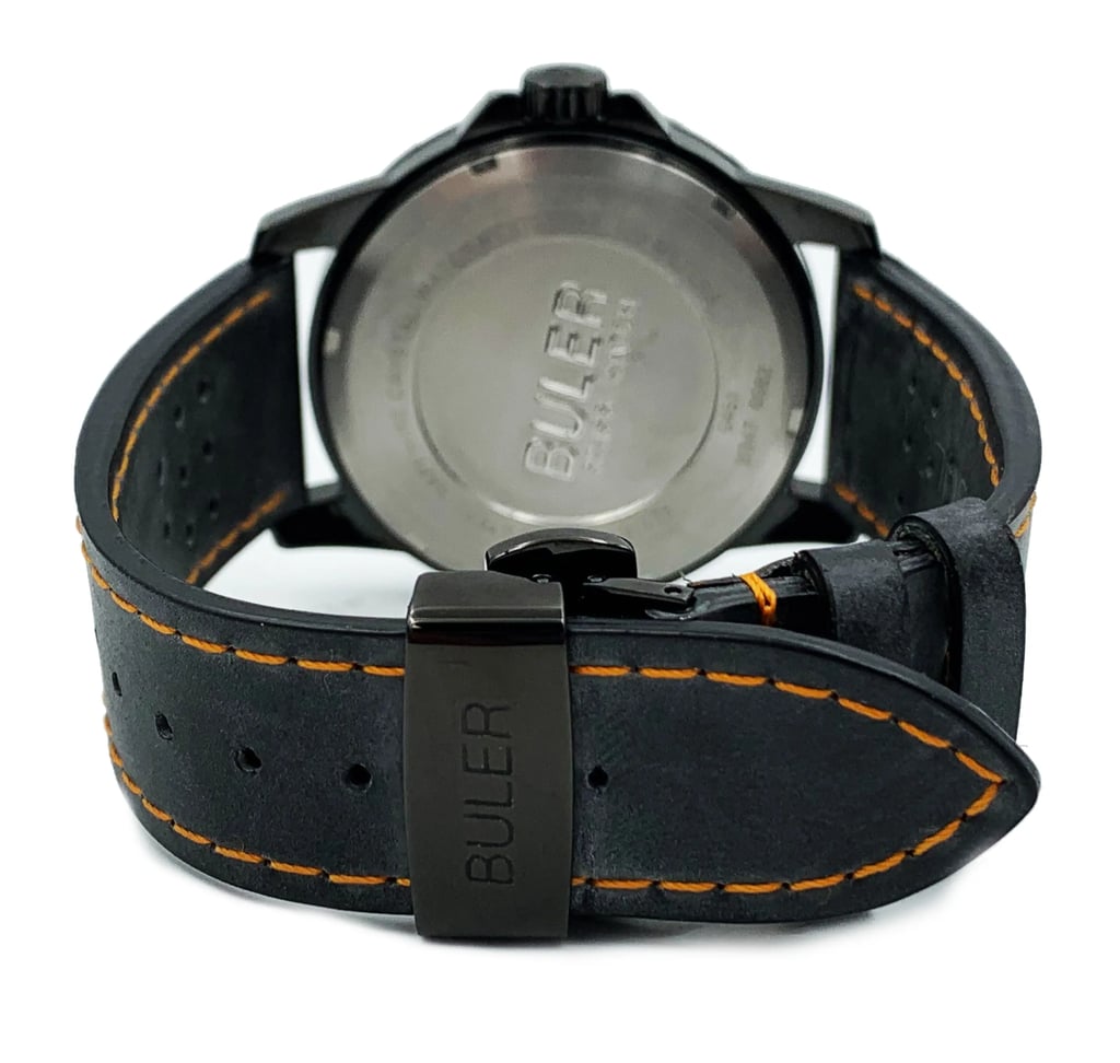 Back View Of Screwback Back Case And Closed Rubber Band Of Buler 45141 Watch Display Model Condition