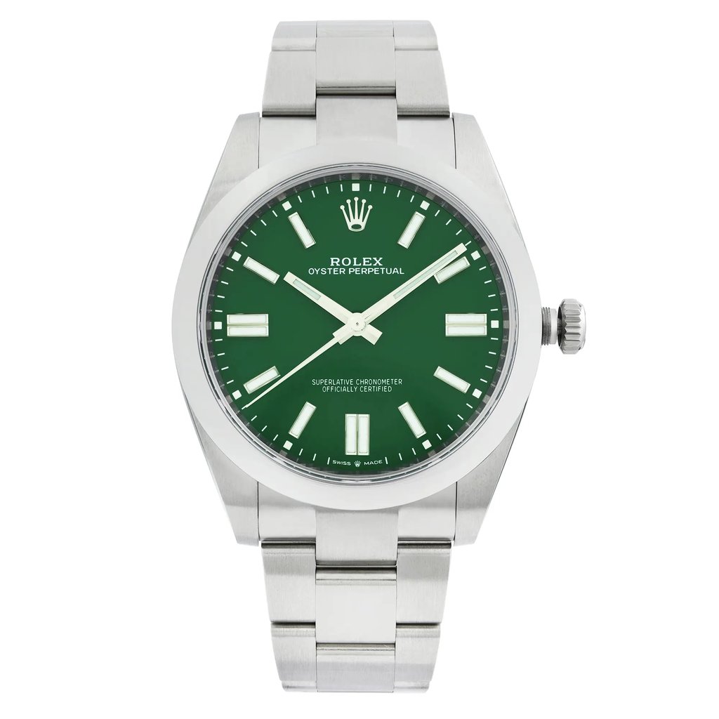 Front Full View Of Rolex 124300 Stainless Steel Watch New Condition {Product Condition}