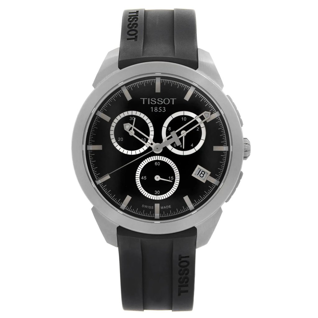 Front Full View Of Tissot T069.417.47.051.00 Titanium Watch Pre Owned Condition Good
