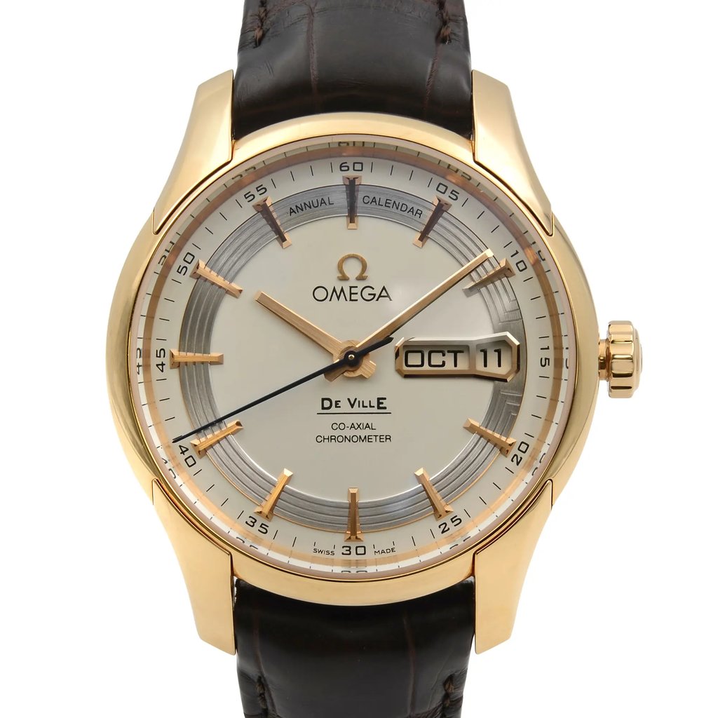 Up Close Front Facing Picture Of OMEGA 431.63.41.22.02.001 Rose Gold,Stainless Steel Watch Pre Owned Condition