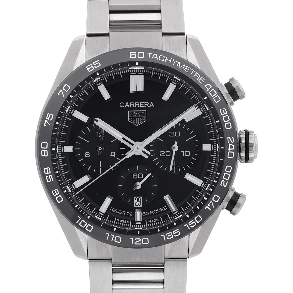 Up Close Front Facing Picture Of TAG Heuer CBN2A1B.BA0643 Stainless Steel Watch Unworn Condition