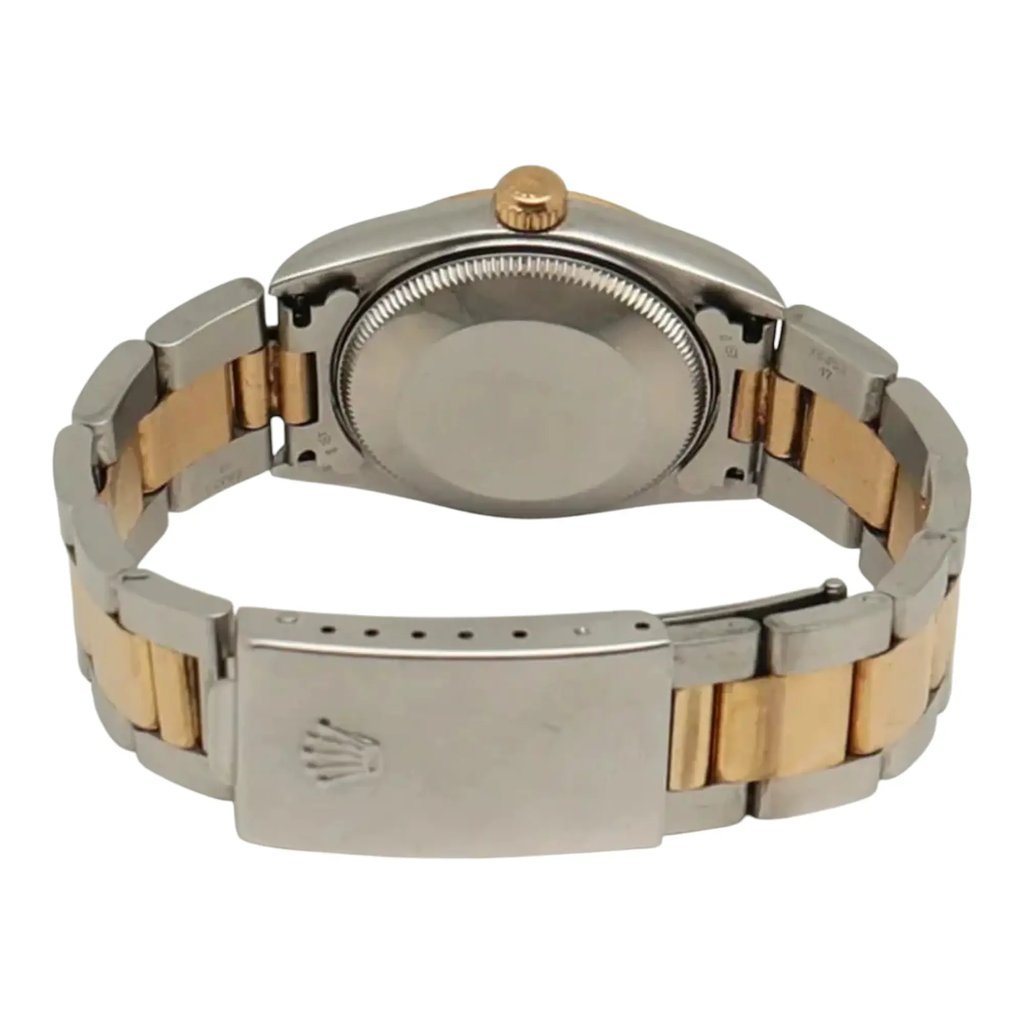 Back View Of Screwback Back Case And Closed {Band Material} Band Of Rolex 77513 Watch Pre Owned Condition