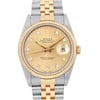 Up Close Front Facing Picture Of Rolex 16233 Stainless Steel Watch Pre Owned Condition