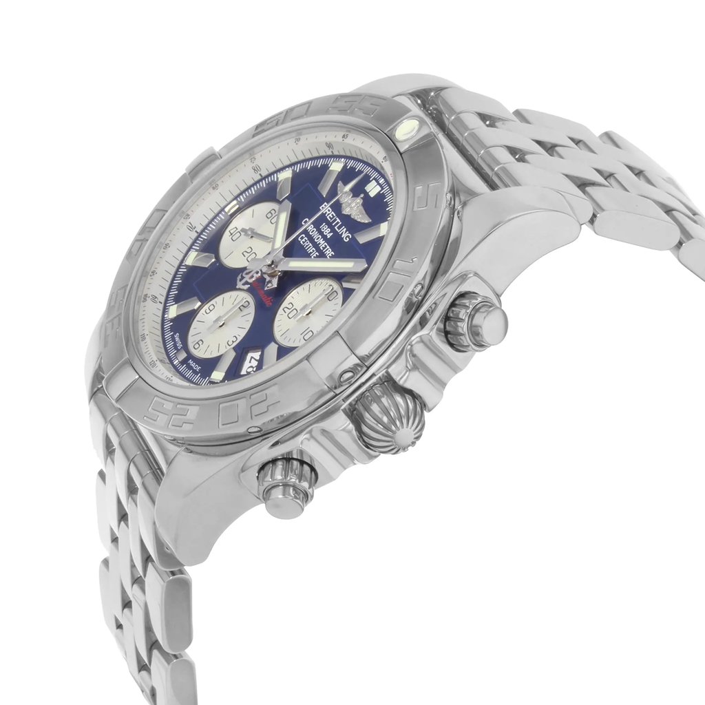 View Of Crown Facing Side Of Breitling AB011011/C788-375A Stainless Steel Watch Display Model Condition