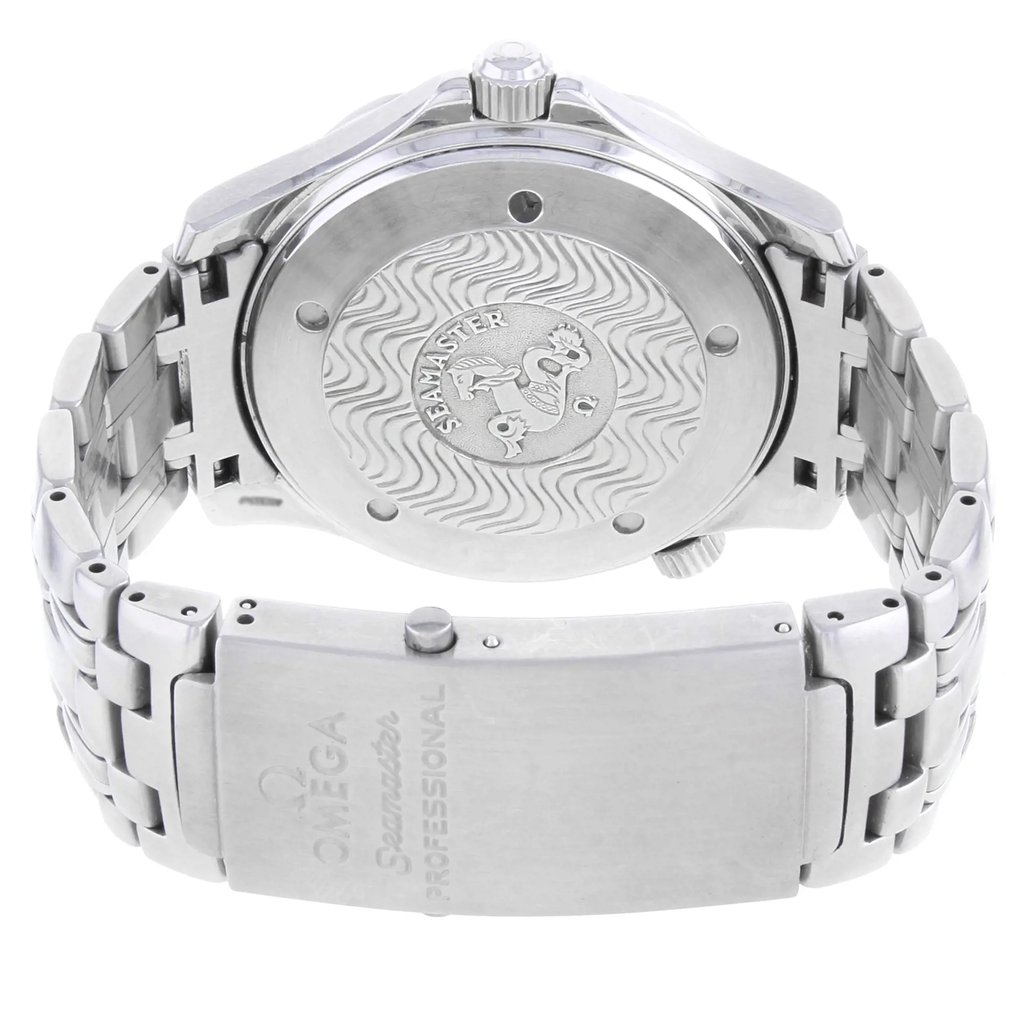 Back View Of Screwback Back Case And Closed Stainless Steel Band Of OMEGA 2532.80.00 Watch Pre Owned Condition