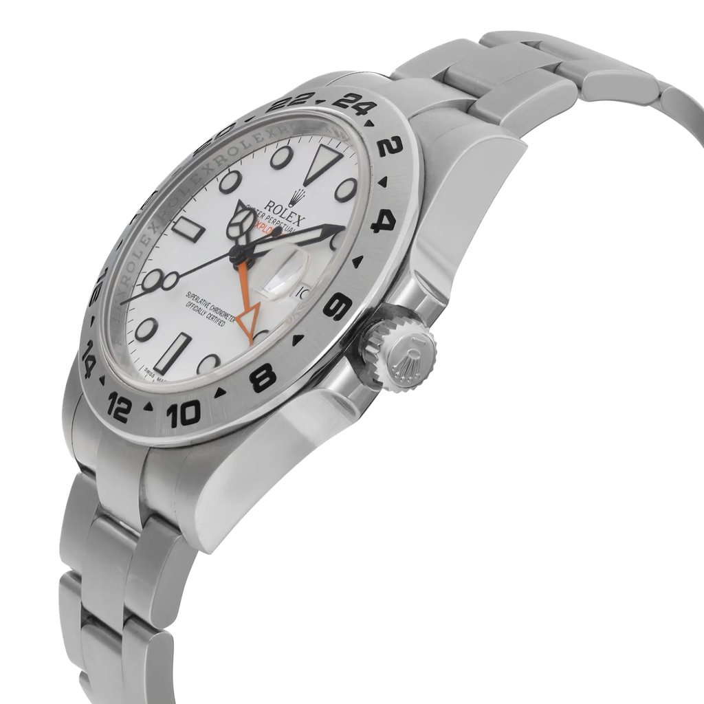 View Of Crown Facing Side Of Rolex 216570 Stainless Steel Watch Pre Owned Condition