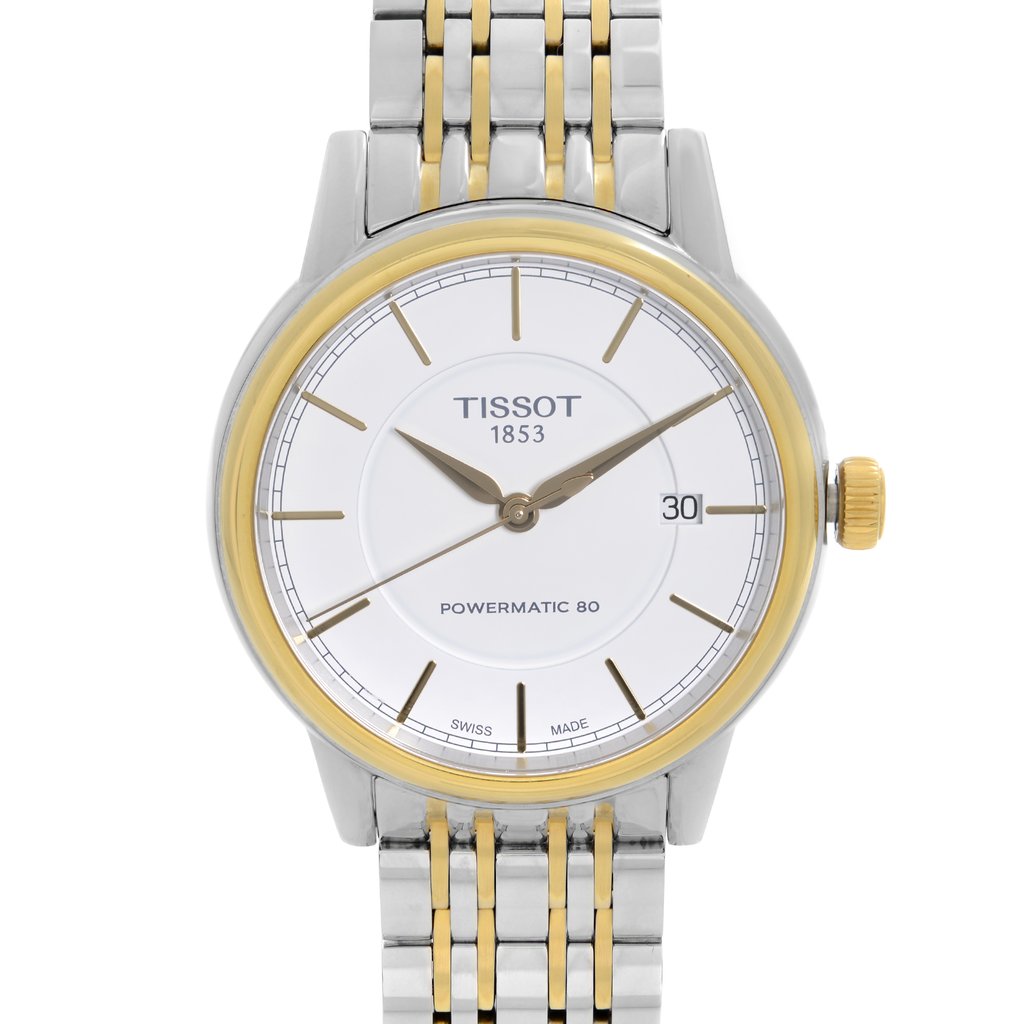 Up Close Front Facing Picture Of Tissot T085.407.22.011.00 Stainless Steel Watch New With Defects Condition