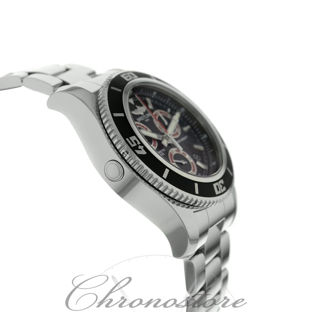 View Of Opposite Crown Facing Side Of Breitling A73310A8/BB72-160A Stainless Steel Watch Display Model Condition