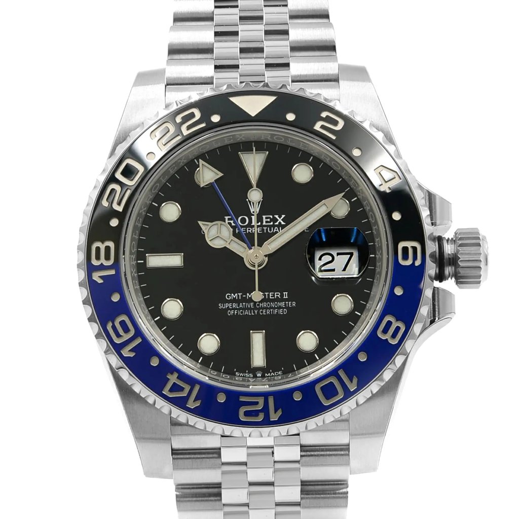 Up Close Front Facing Picture Of Rolex 126710BLNR Stainless Steel Watch Unworn Condition