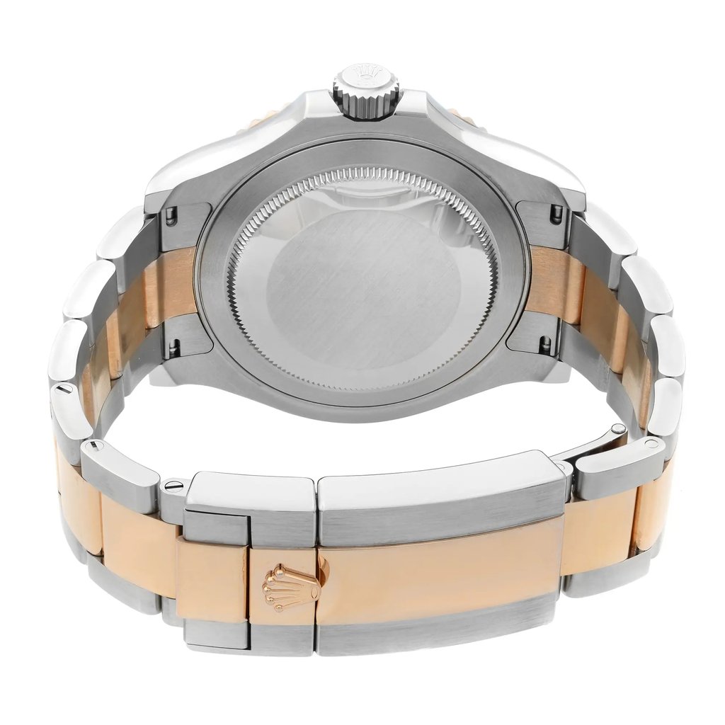 Back View Of {Caseback} Back Case And Closed Stainless and Solid Gold Band Of Rolex 116621 Watch Pre Owned Condition