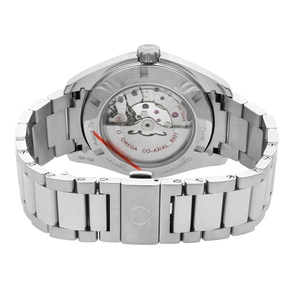 Back View Of {Caseback} Back Case And Closed Stainless Steel Band Of OMEGA 231.10.43.22.02.003 Watch Unworn Condition