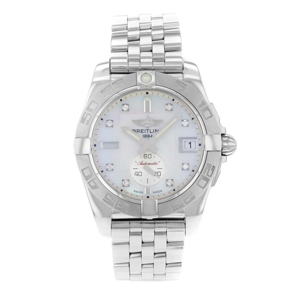 Front Full View Of Breitling A3733011/A717-SS Stainless Steel Watch Display Model Condition {Product Condition}