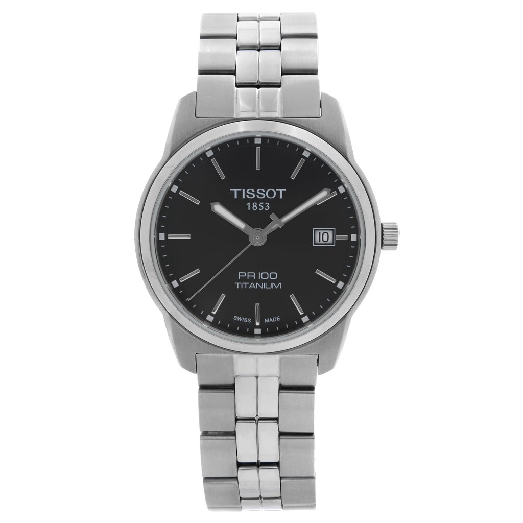 Front Full View Of Tissot T049.410.44.051.00 Titanium Watch Display Model Condition {Product Condition}