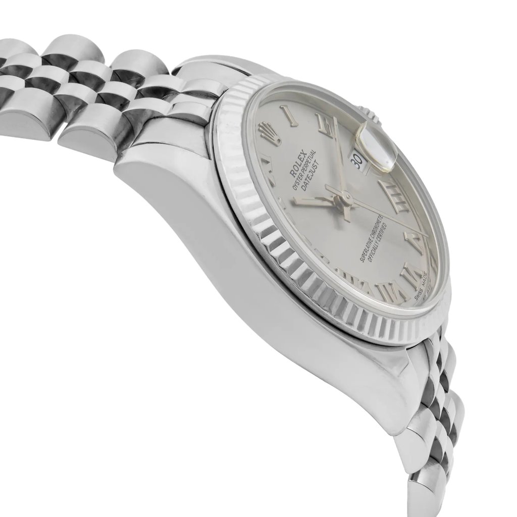 View Of Opposite Crown Facing Side Of Rolex 178274 Stainless Steel Watch Pre Owned Condition