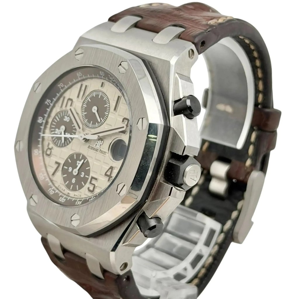 View Of Crown Facing Side Of Audemars Piguet 26470ST Stainless Steel Watch Pre Owned Condition