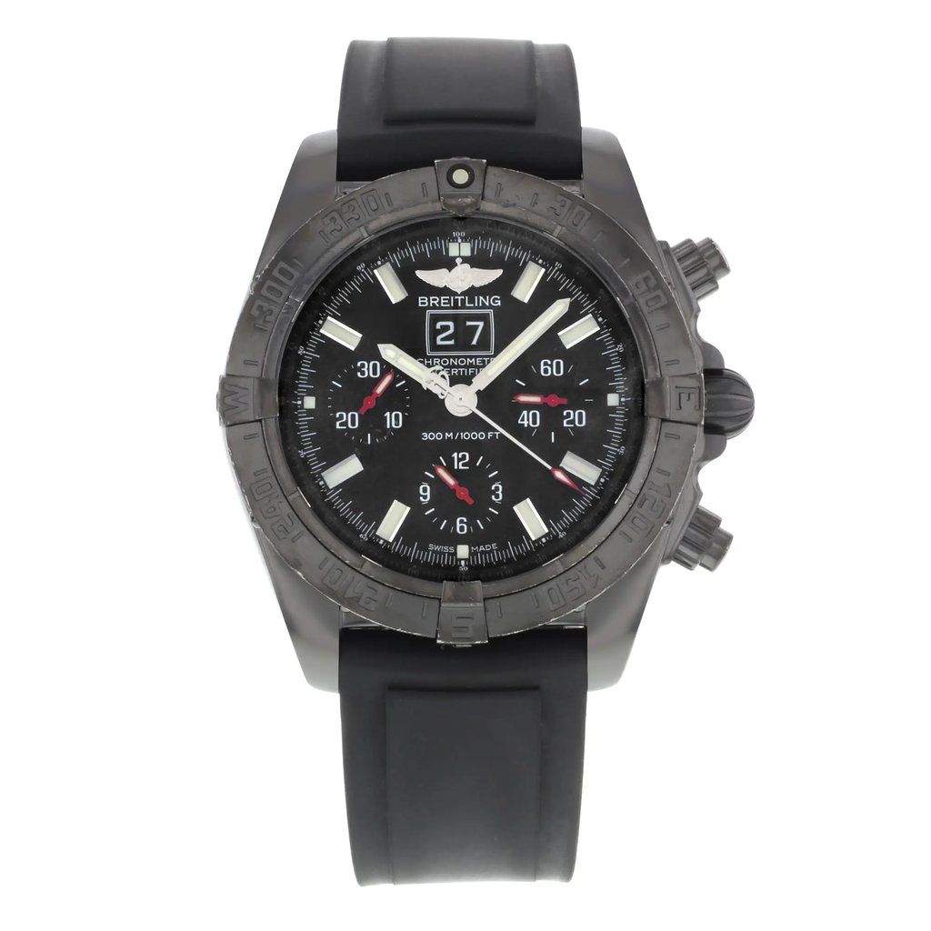 Front Full View Of Breitling M4435911/BA27-153S Stainless Steel Watch Pre Owned Condition {Product Condition}