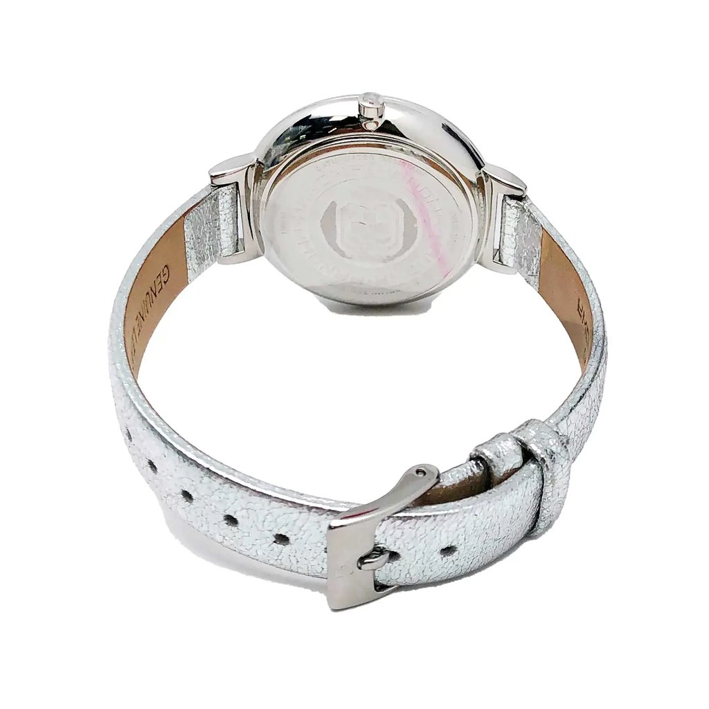 Back View Of Snap Back Case And Closed Leather Band Of Hanowa 16-6061.04.001.01 Watch Unworn Condition