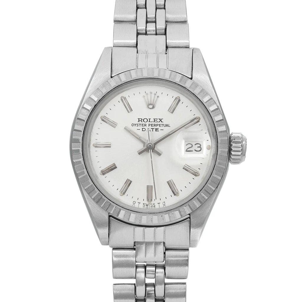 Up Close Front Facing Picture Of Rolex 6924 Stainless Steel Watch Pre Owned Condition