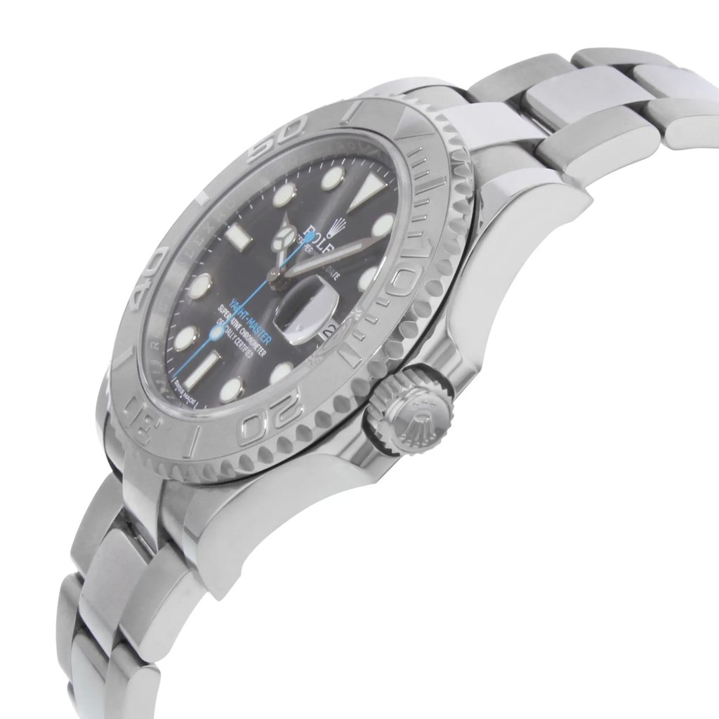 View Of Crown Facing Side Of Rolex 116622 Stainless Steel Watch Pre Owned Condition