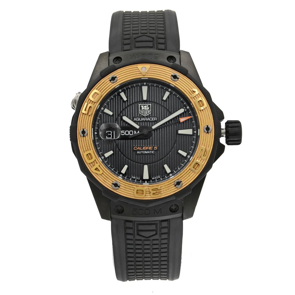 Front Full View Of TAG Heuer WAJ2182.FT6015 Titanium Watch Pre Owned Condition {Product Condition}