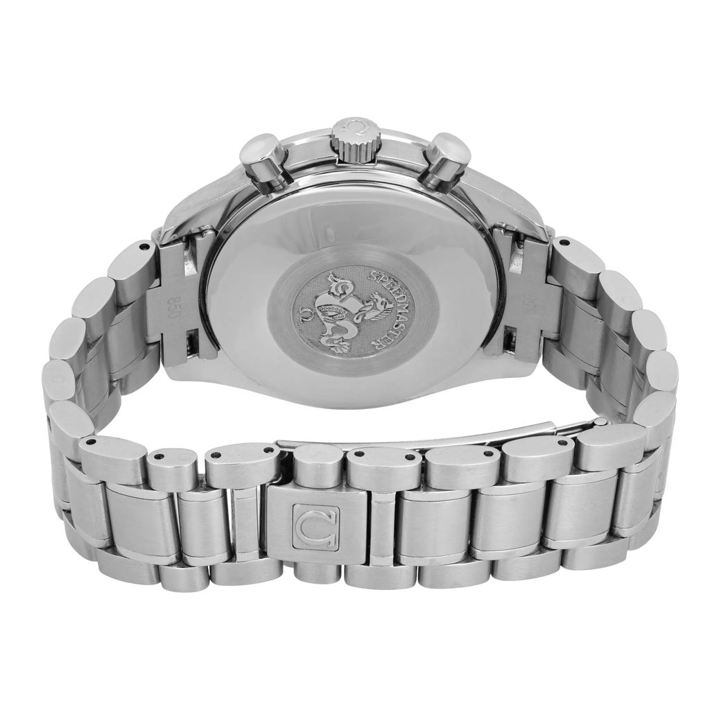 Back View Of {Caseback} Back Case And Closed Stainless Steel Band Of OMEGA 3513.30.00 Watch Pre Owned Condition