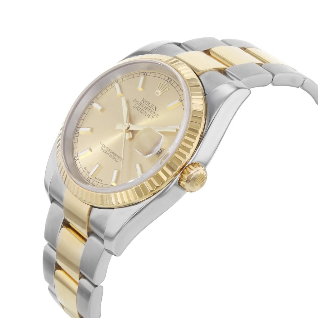 View Of Crown Facing Side Of Rolex 116233 CHIO Stainless Steel Watch Pre Owned Condition