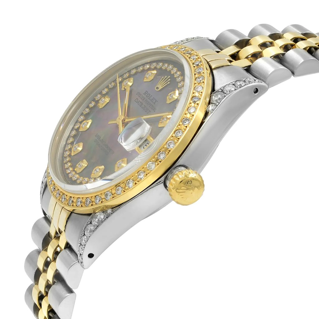 View Of Crown Facing Side Of Rolex 16000 Stainless Steel Watch Pre Owned Condition