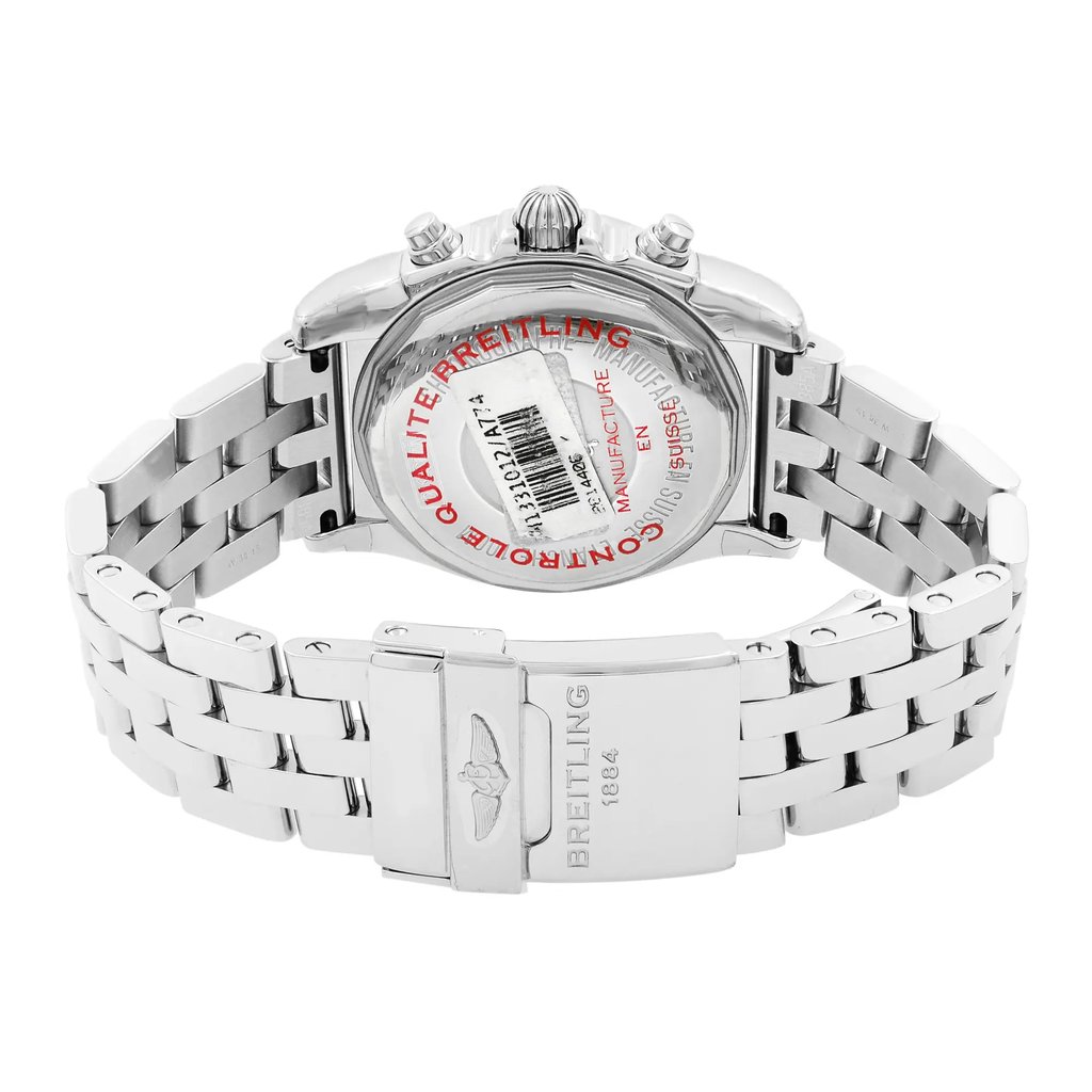 Back View Of {Caseback} Back Case And Closed Stainless Steel Band Of Breitling W1331012/A774-385A Watch New With Defects Condition