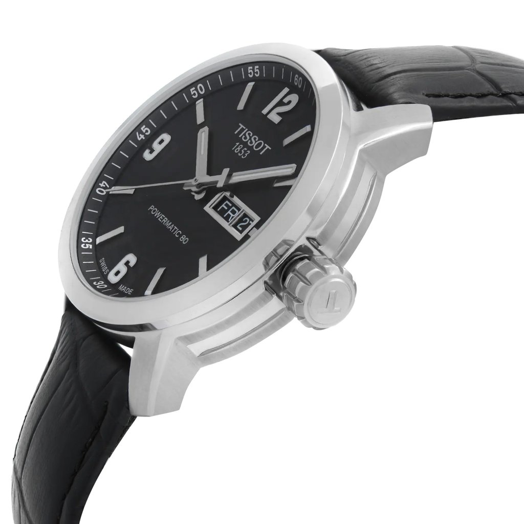 View Of Crown Facing Side Of Tissot T055.430.16.057.00 Stainless Steel Watch Display Model Condition