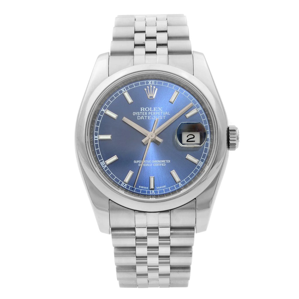 Front Full View Of Rolex 116200 Stainless Steel Watch Pre Owned Condition {Product Condition}
