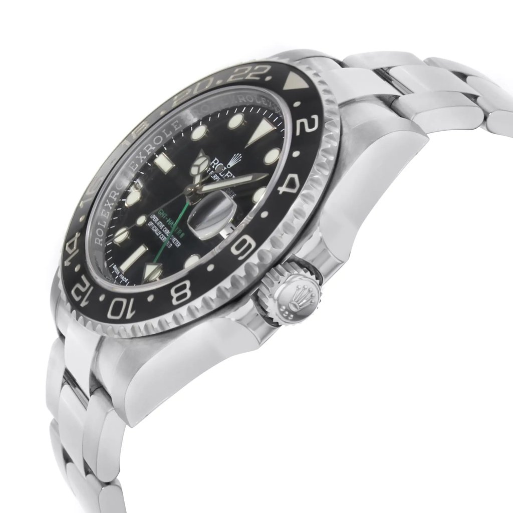 View Of Crown Facing Side Of Rolex 116710LN Stainless Steel Watch Pre Owned Condition