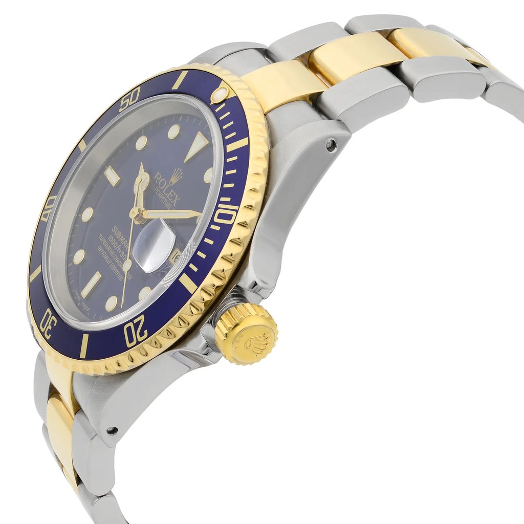 View Of Crown Facing Side Of Rolex 16613 Stainless Steel Watch Pre Owned Condition