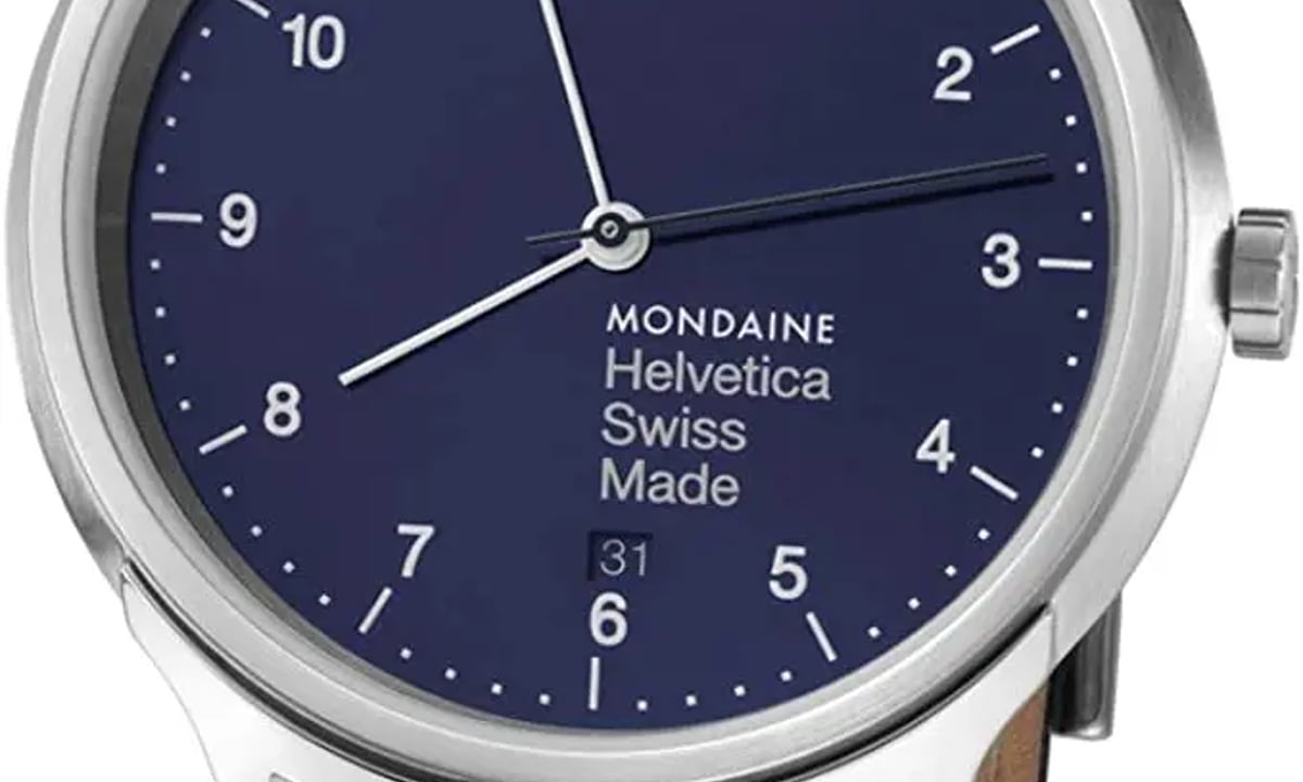 Chronostore - Mondaine Helvetica 40mm Steel Blue Dial Quartz