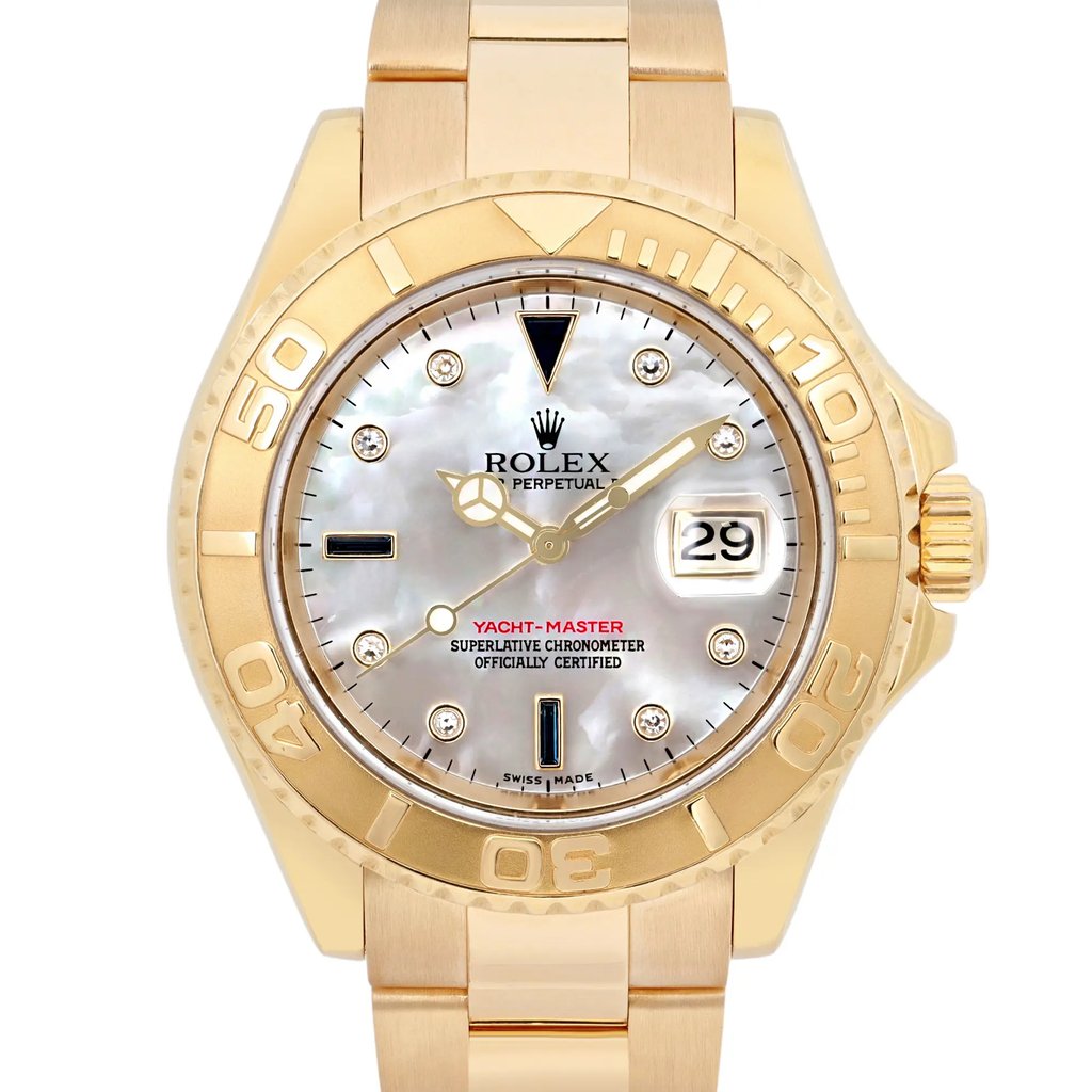 Up Close Front Facing Picture Of Rolex 16628 Gold 18kt Watch Pre Owned Condition